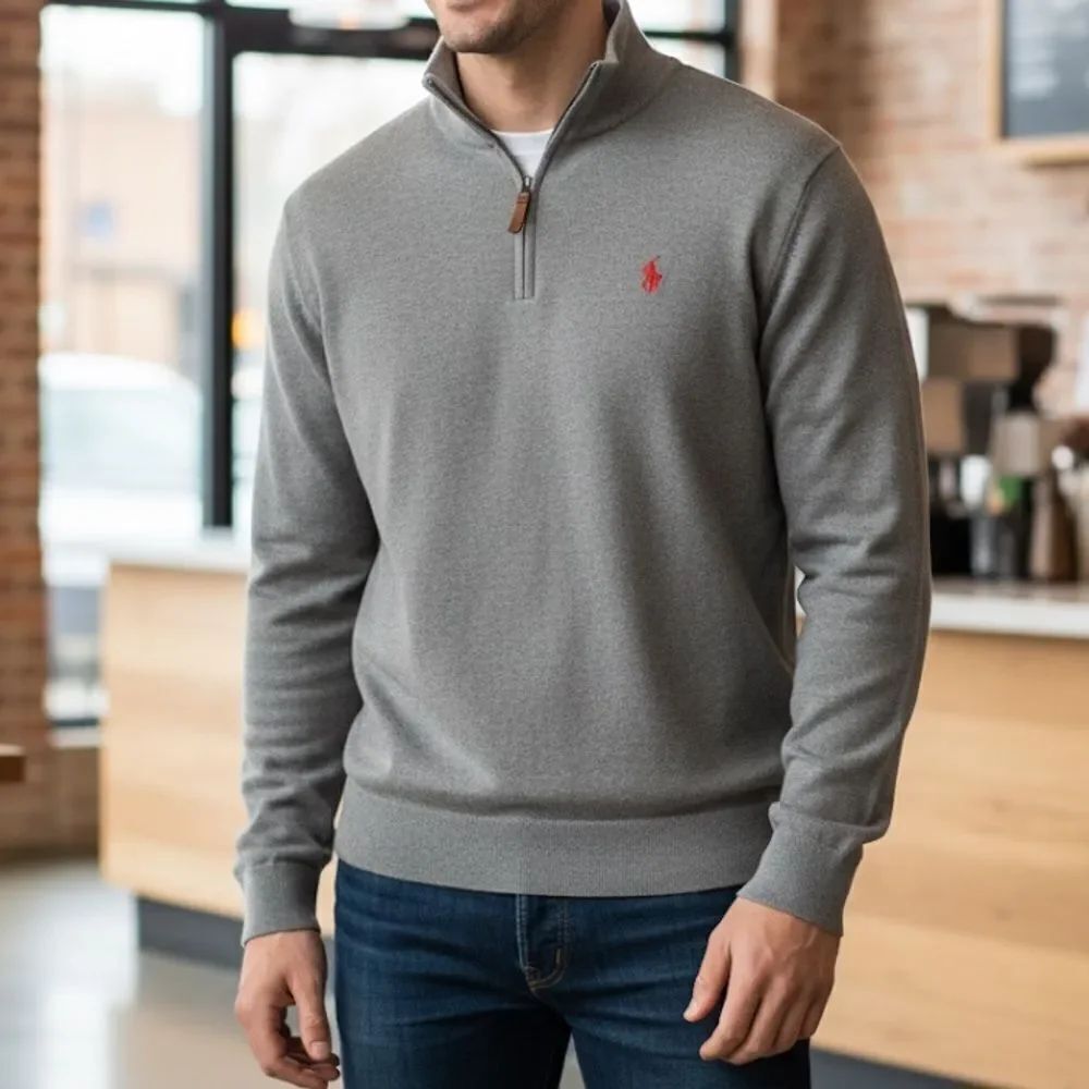 Polo Ralph Lauren Men’s Grey 1/4 Zip Sweater size XL